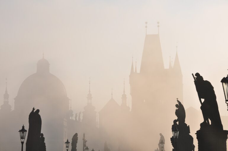 Visit Prague in the fog