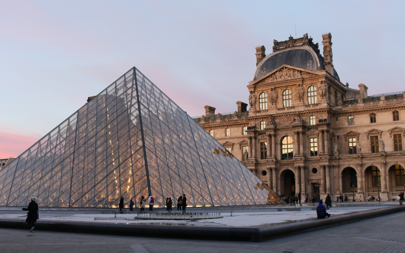 Louvre Museum and the glass pyramid